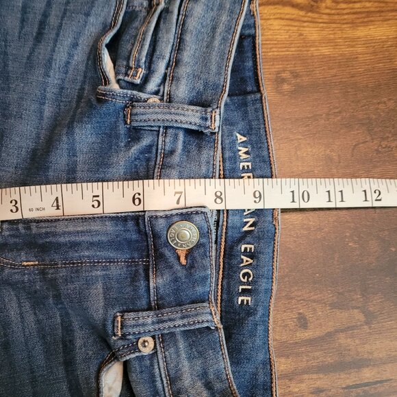 American Eagle Jeans 0 S Next Level Stretch Skinny Low Rise Medium Dark - Picture 9 of 12